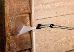 Pressure wash the siding of your house